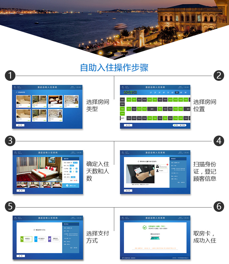 自助入住，操作流程简单，智能自助入住-广州奔想智能科技有限公司